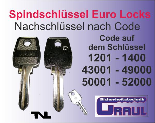 Nachschlüssel Euro Locks, EU-1, EU1R